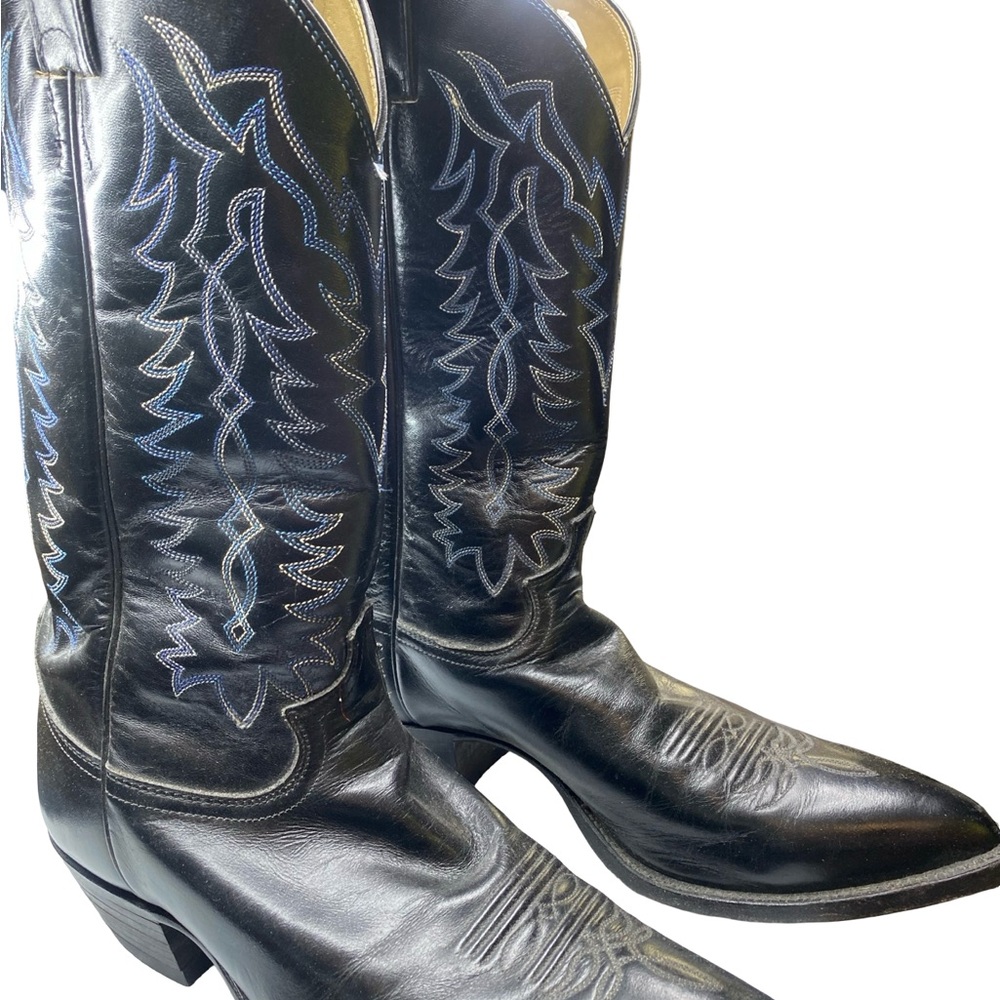 Tony Lama Black and Gray Western Boots - Picture 5 of 10